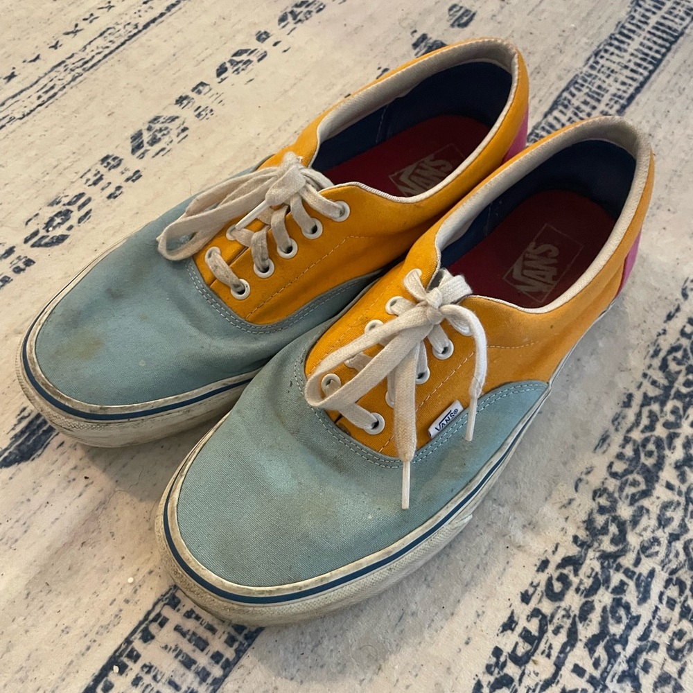 Vans Blue and Orange Sneakers Classic Skate Style